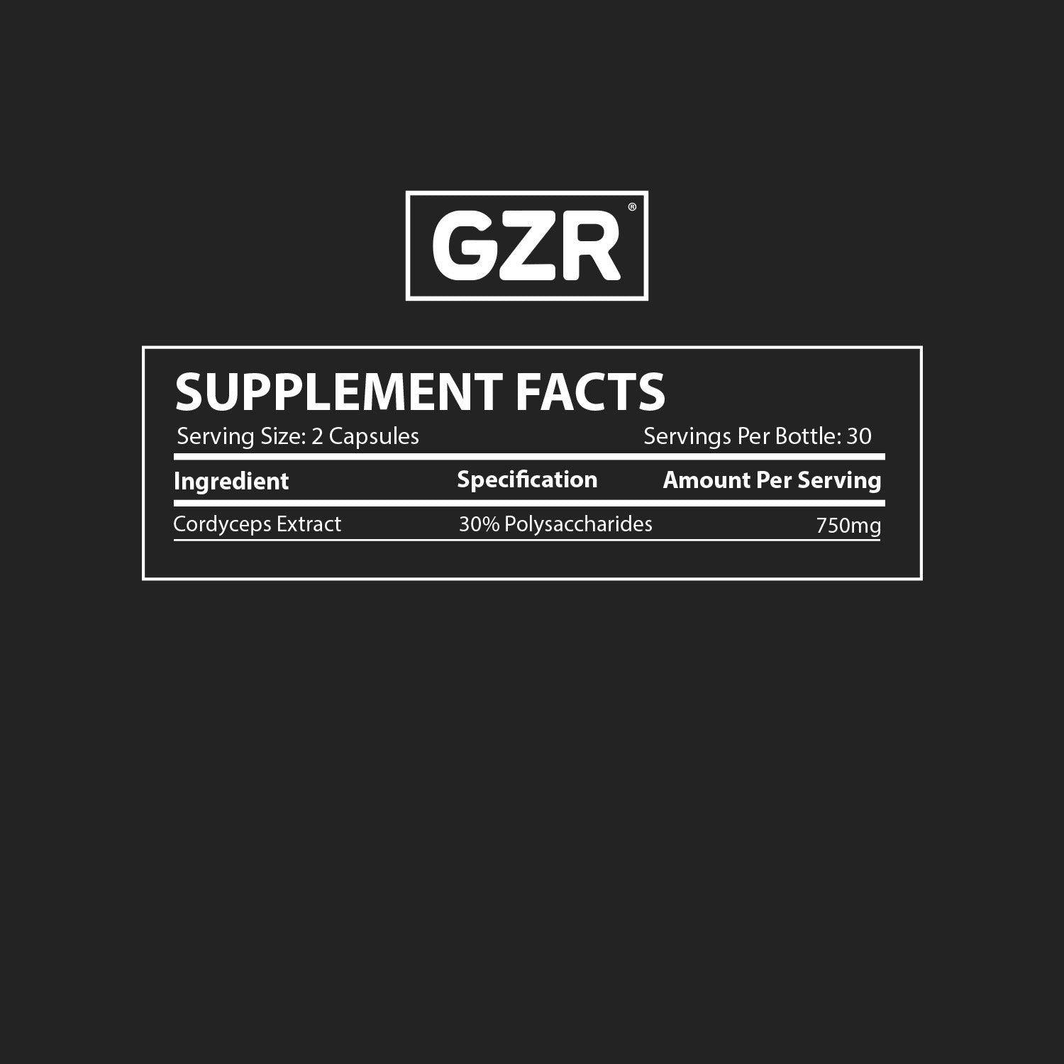 Cordyceps Mushroom Capsules - GZR